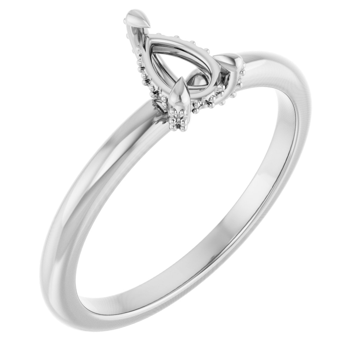 Claw-Prong Hidden Halo-Style Engagement Ring