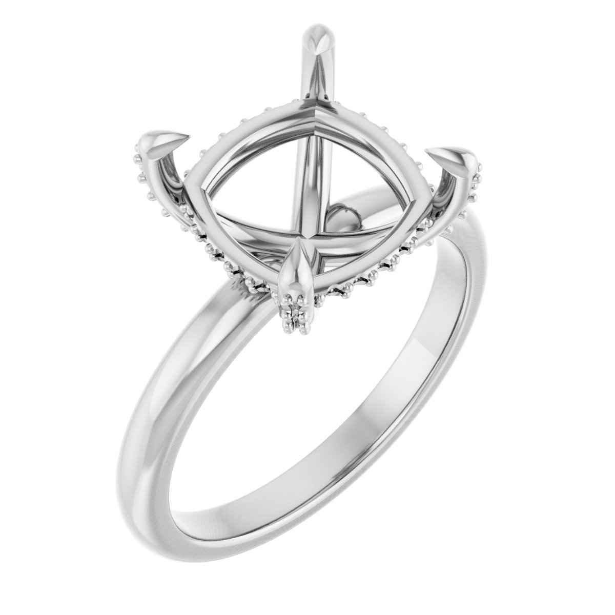 Claw-Prong Hidden Halo-Style Engagement Ring
