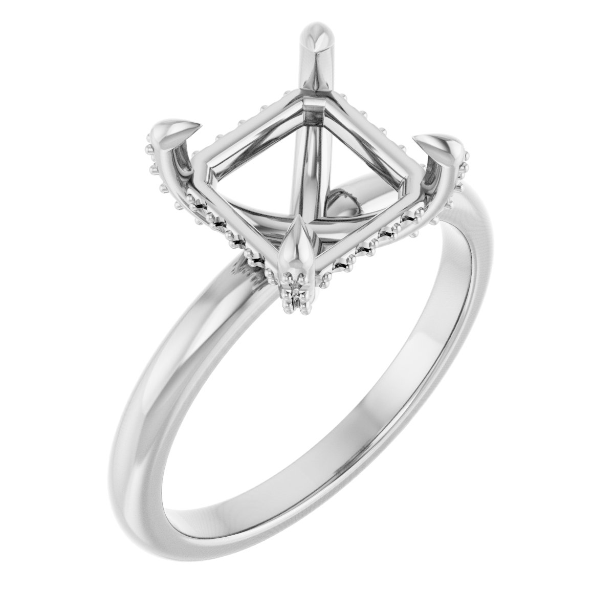 Claw-Prong Hidden Halo-Style Engagement Ring