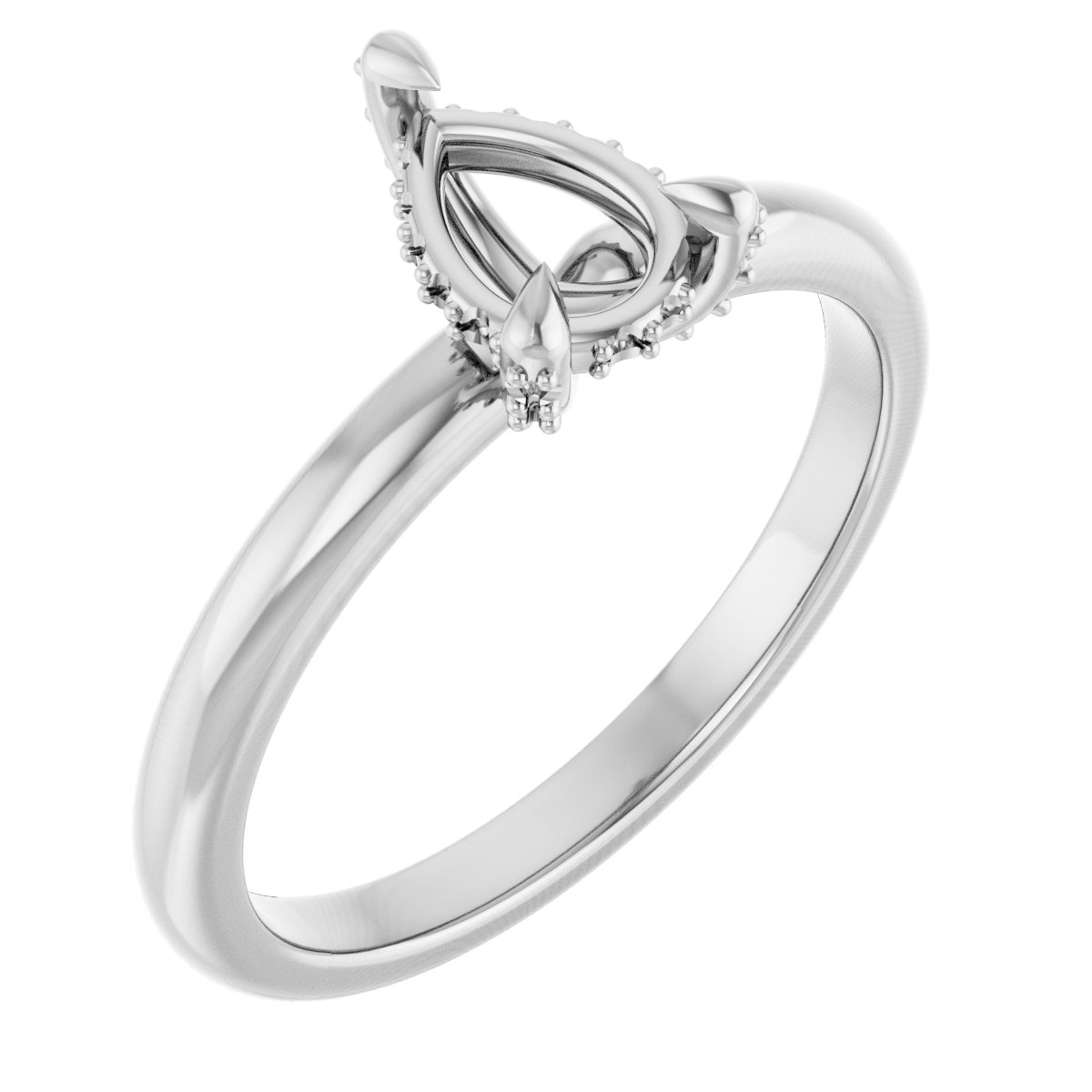 Claw-Prong Hidden Halo-Style Engagement Ring