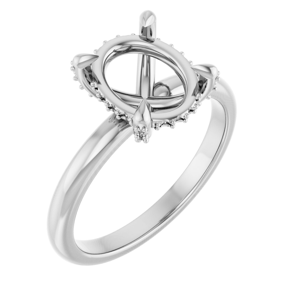 Claw-Prong Hidden Halo-Style Engagement Ring