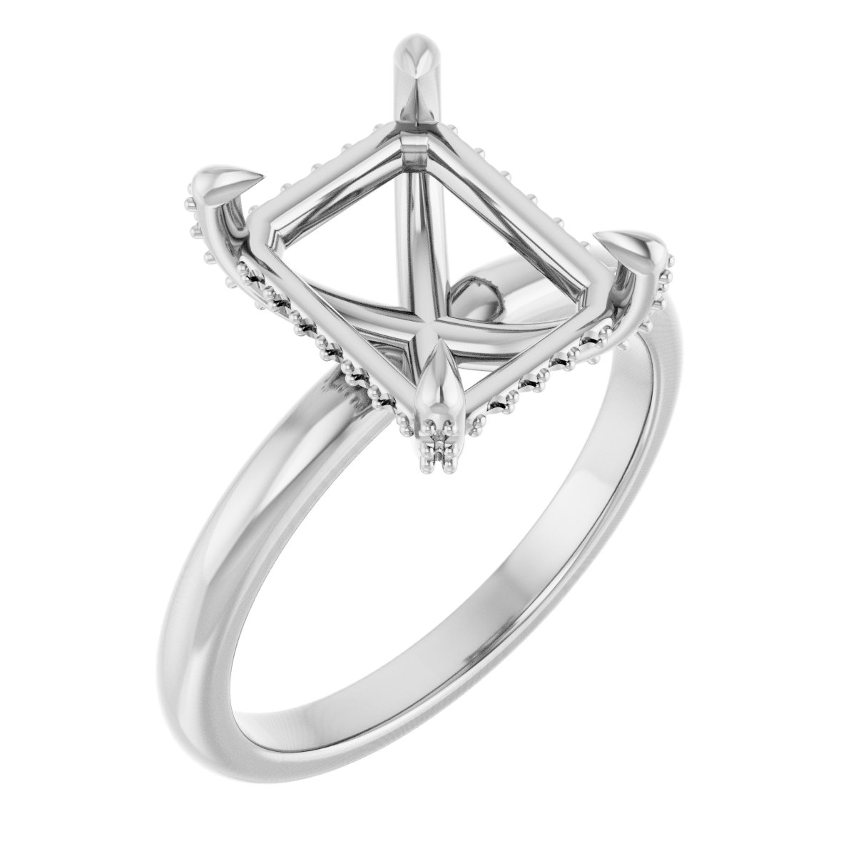 Claw-Prong Hidden Halo-Style Engagement Ring