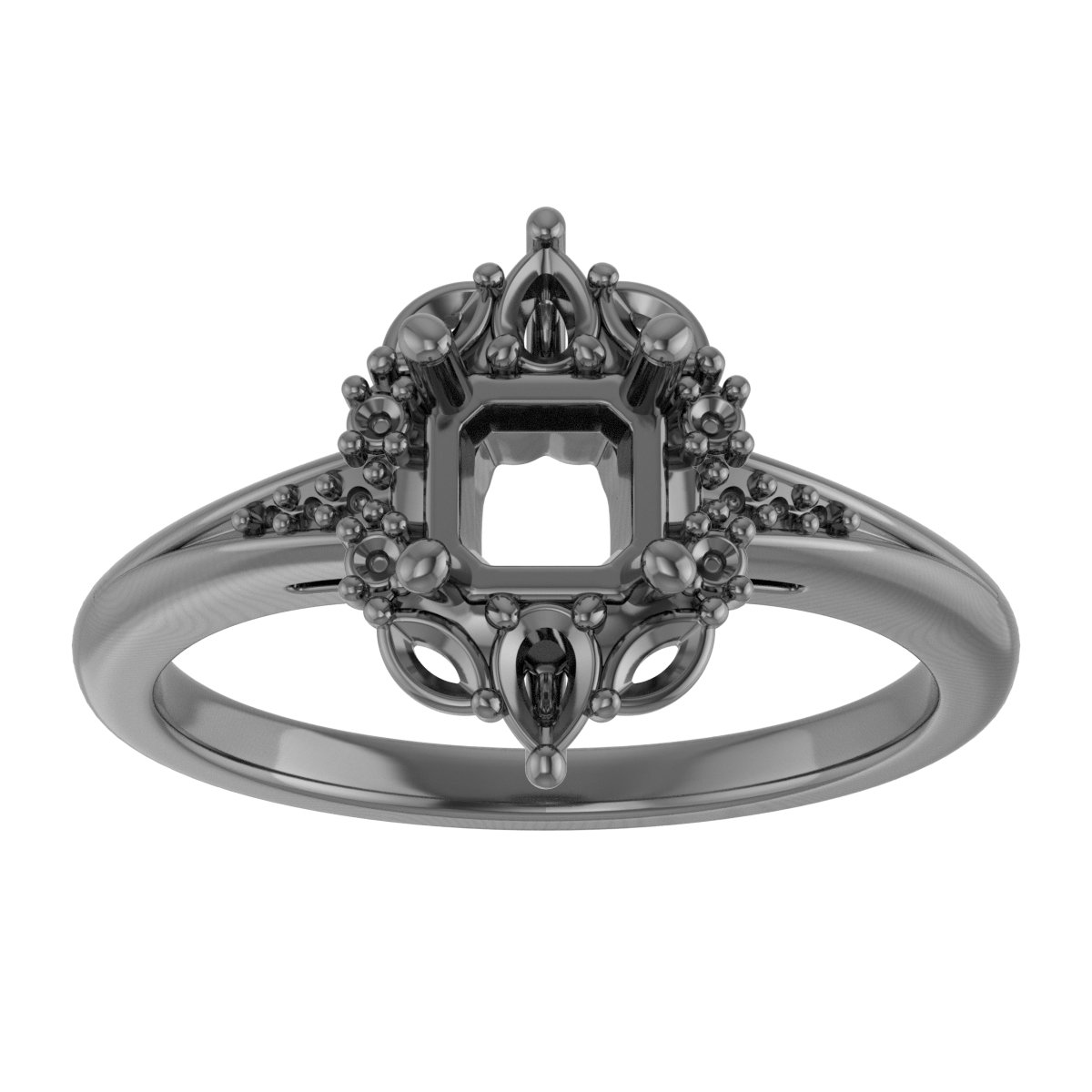 7x5 mm Oval Engagement Ring Mounting view 3