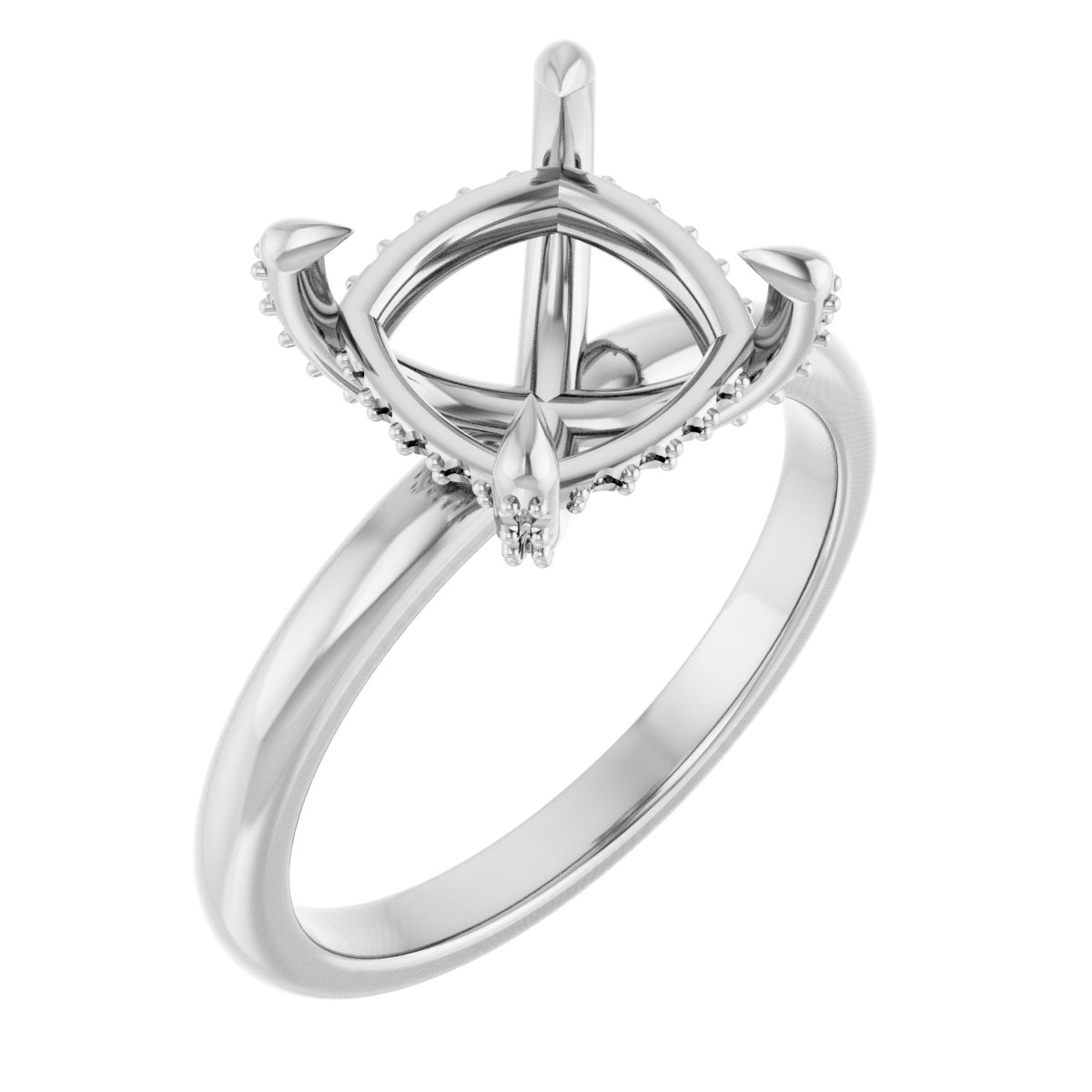 Claw-Prong Hidden Halo-Style Engagement Ring