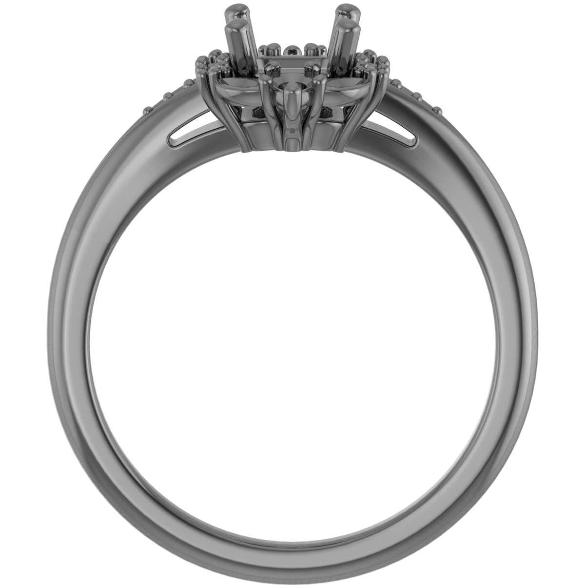 7x5 mm Oval Engagement Ring Mounting view 2