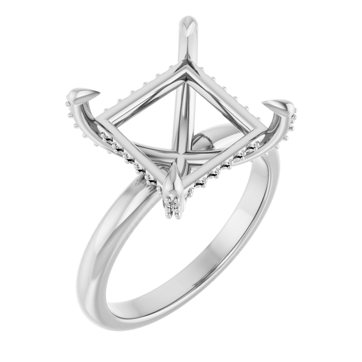 Claw-Prong Hidden Halo-Style Engagement Ring