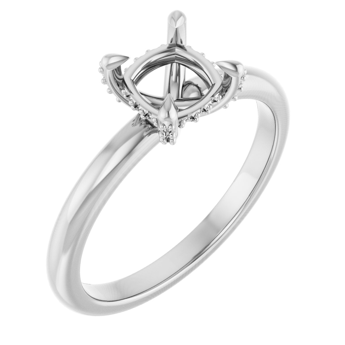 Claw-Prong Hidden Halo-Style Engagement Ring
