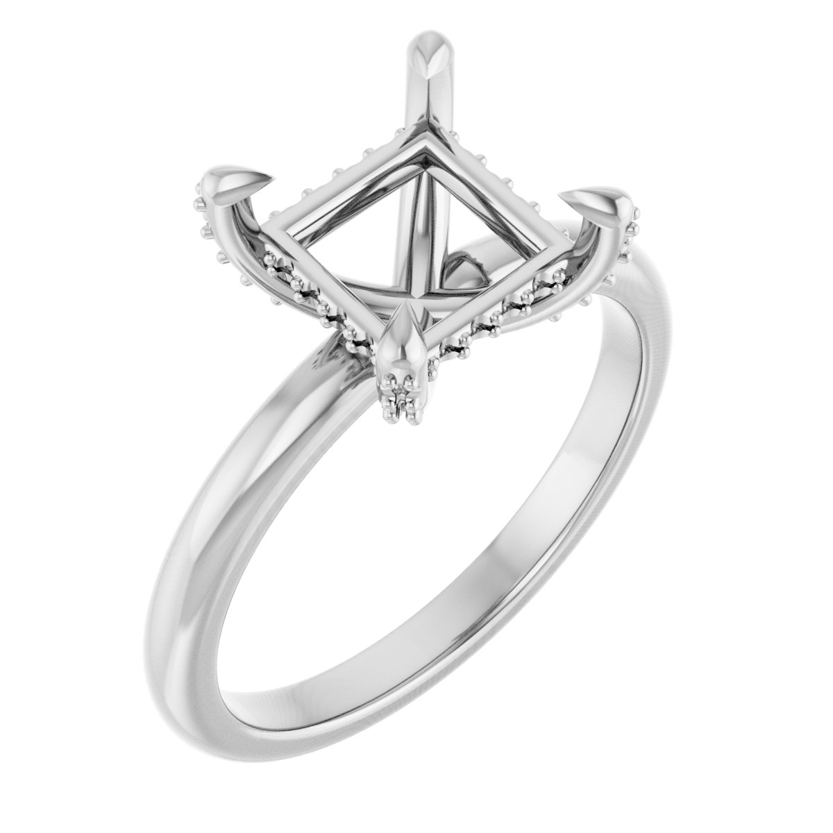 Claw-Prong Hidden Halo-Style Engagement Ring