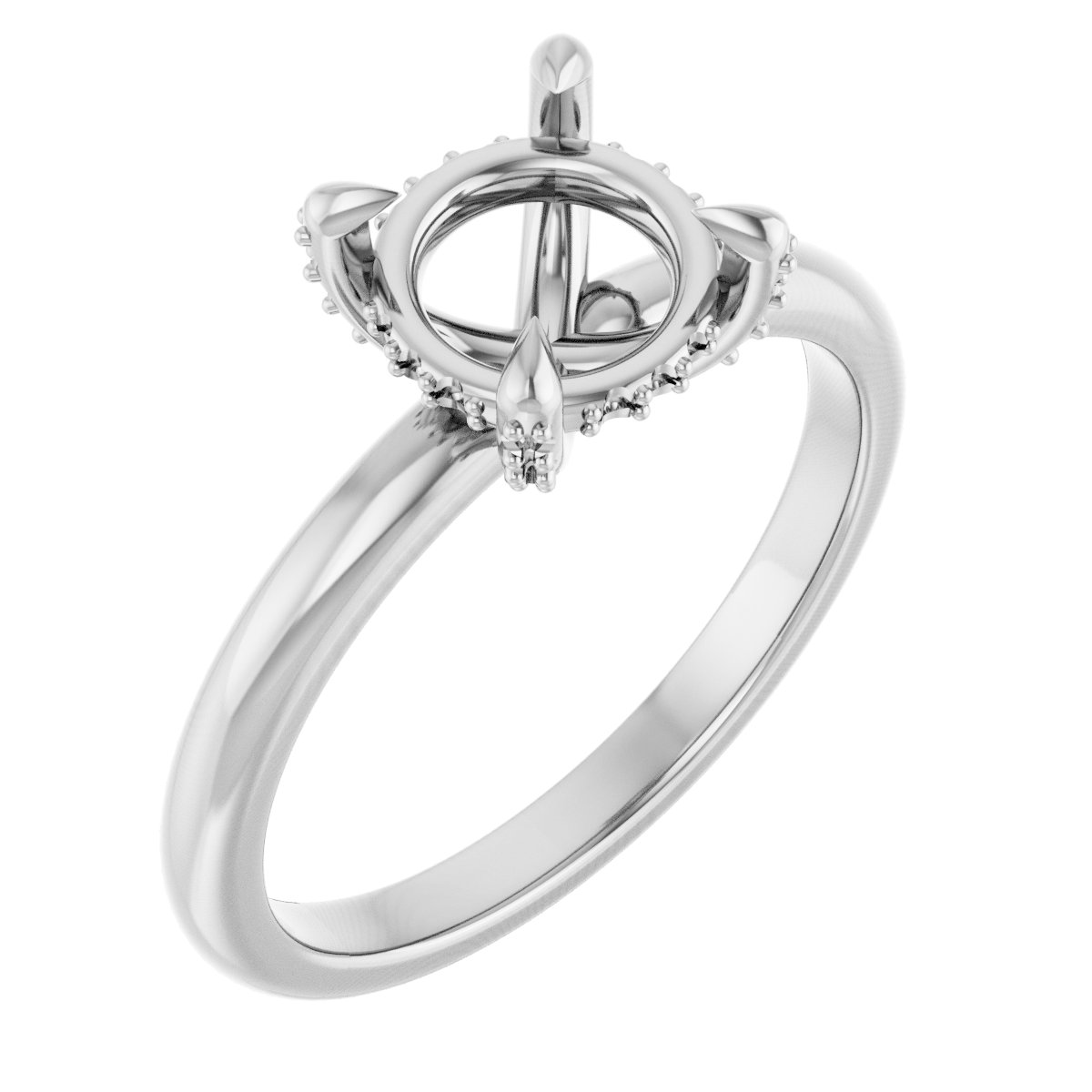 Claw-Prong Hidden Halo-Style Engagement Ring