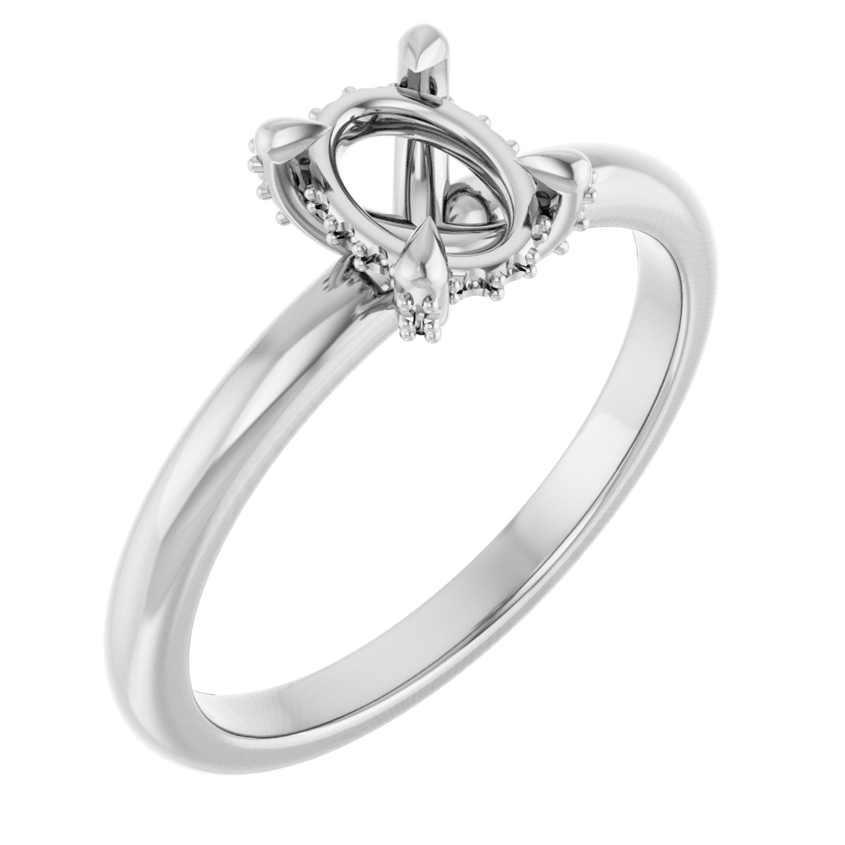 Claw-Prong Hidden Halo-Style Engagement Ring