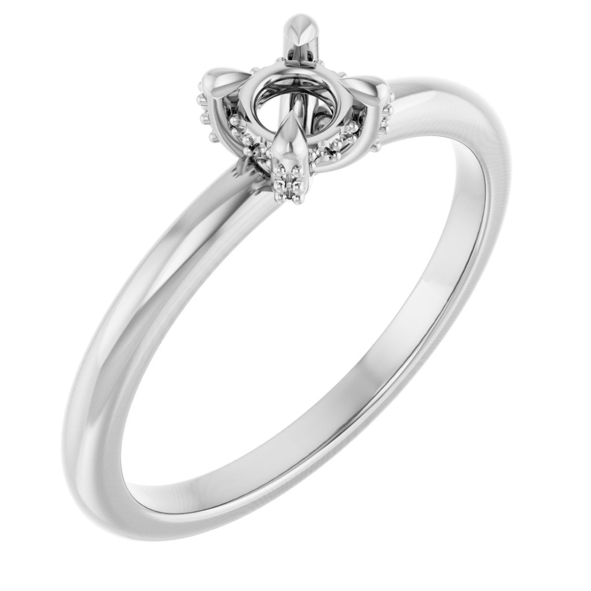 Claw-Prong Hidden Halo-Style Engagement Ring