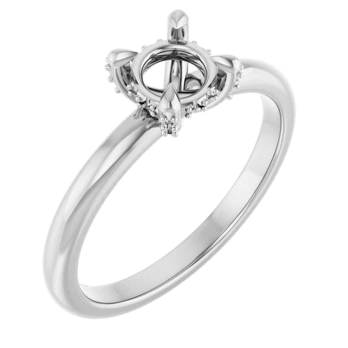 Claw-Prong Hidden Halo-Style Engagement Ring