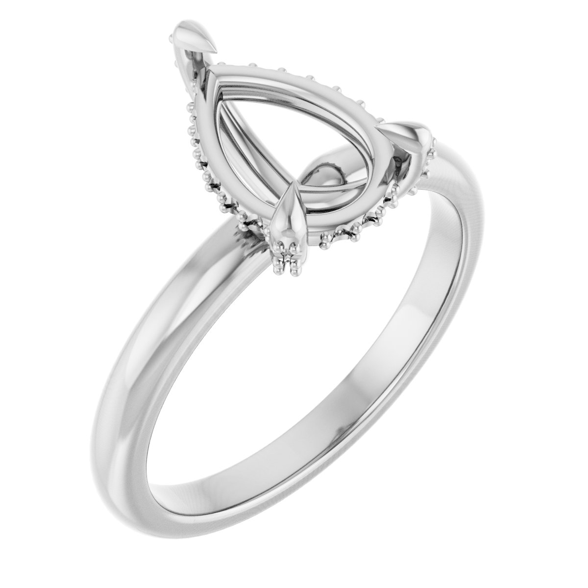 Claw-Prong Hidden Halo-Style Engagement Ring