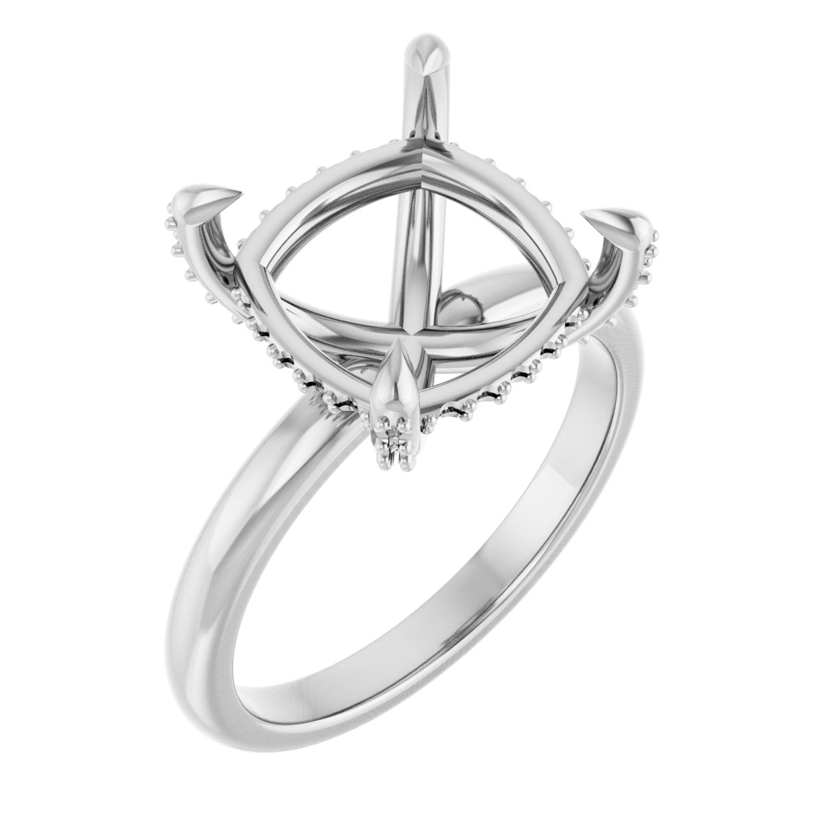 Claw-Prong Hidden Halo-Style Engagement Ring