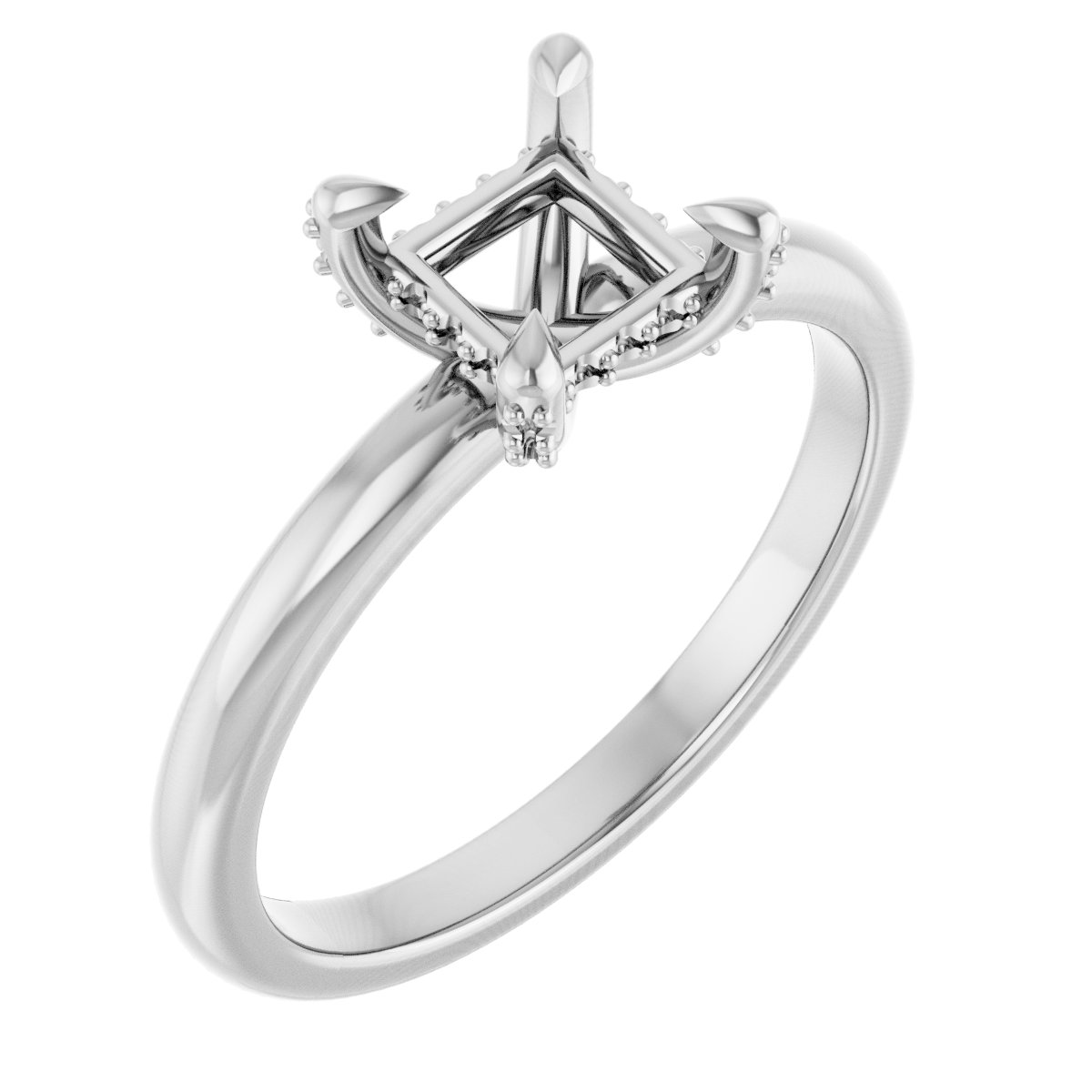 Claw-Prong Hidden Halo-Style Engagement Ring