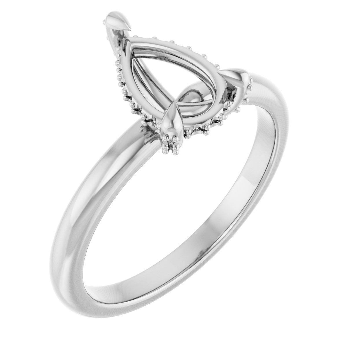 Claw-Prong Hidden Halo-Style Engagement Ring