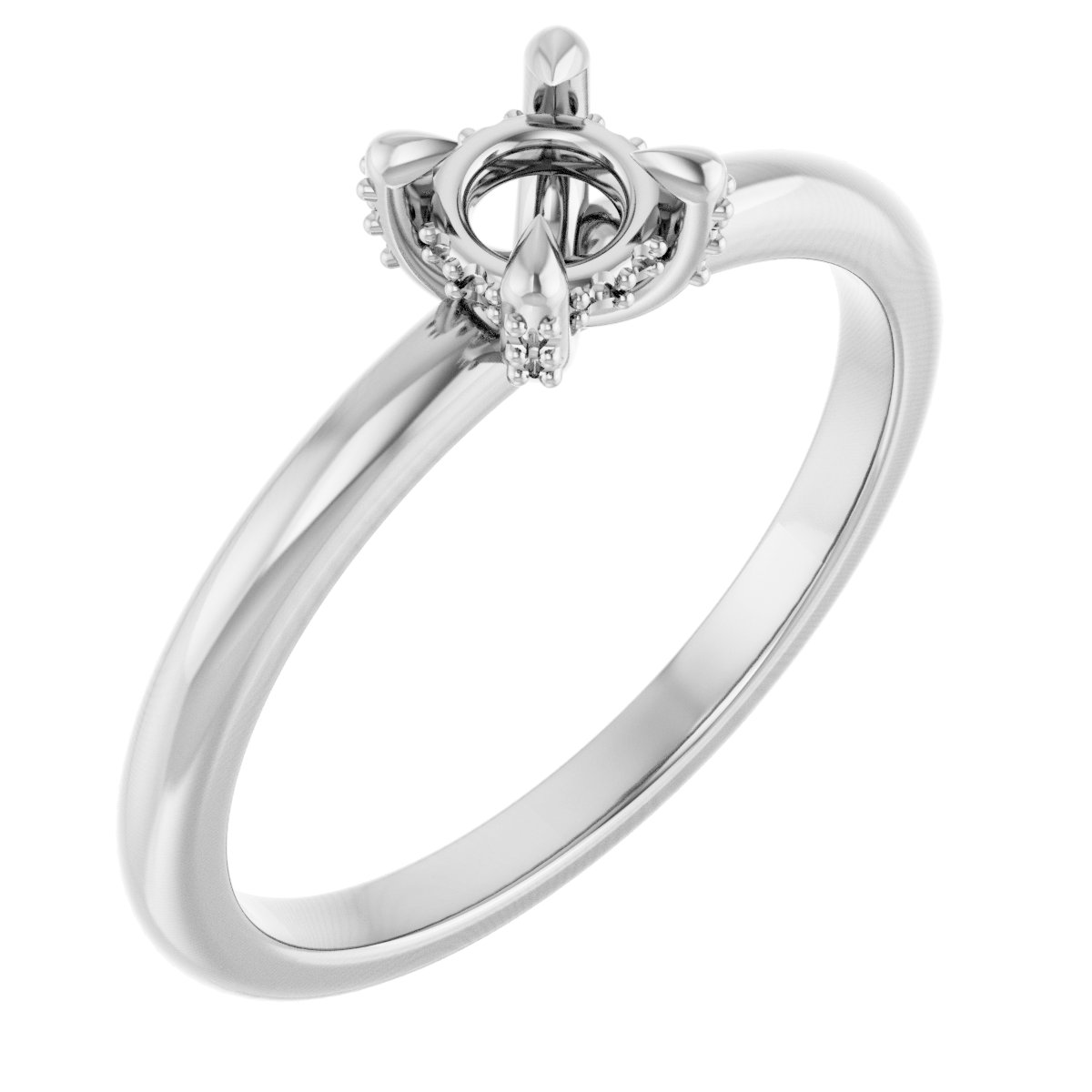 Claw-Prong Hidden Halo-Style Engagement Ring