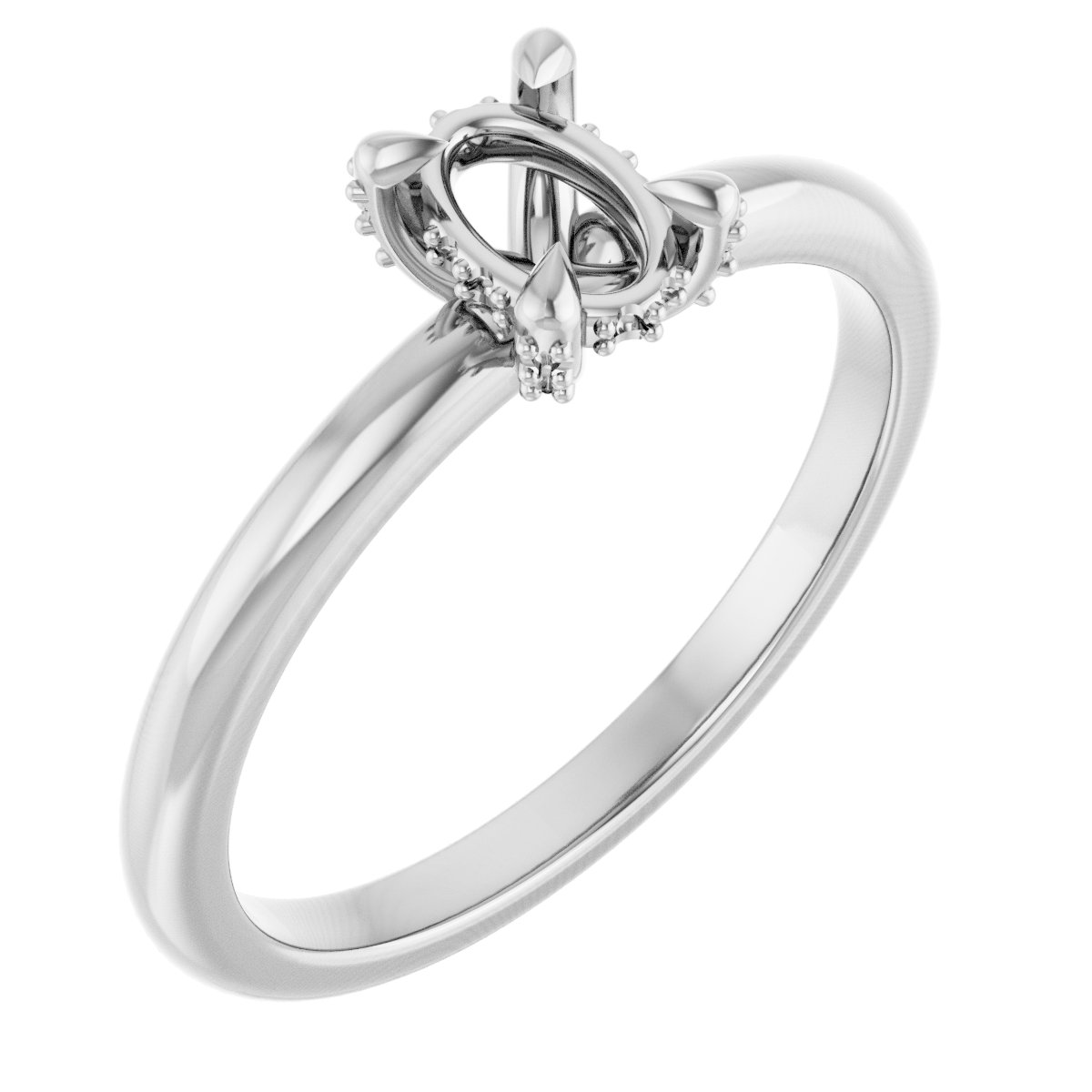 Claw-Prong Hidden Halo-Style Engagement Ring