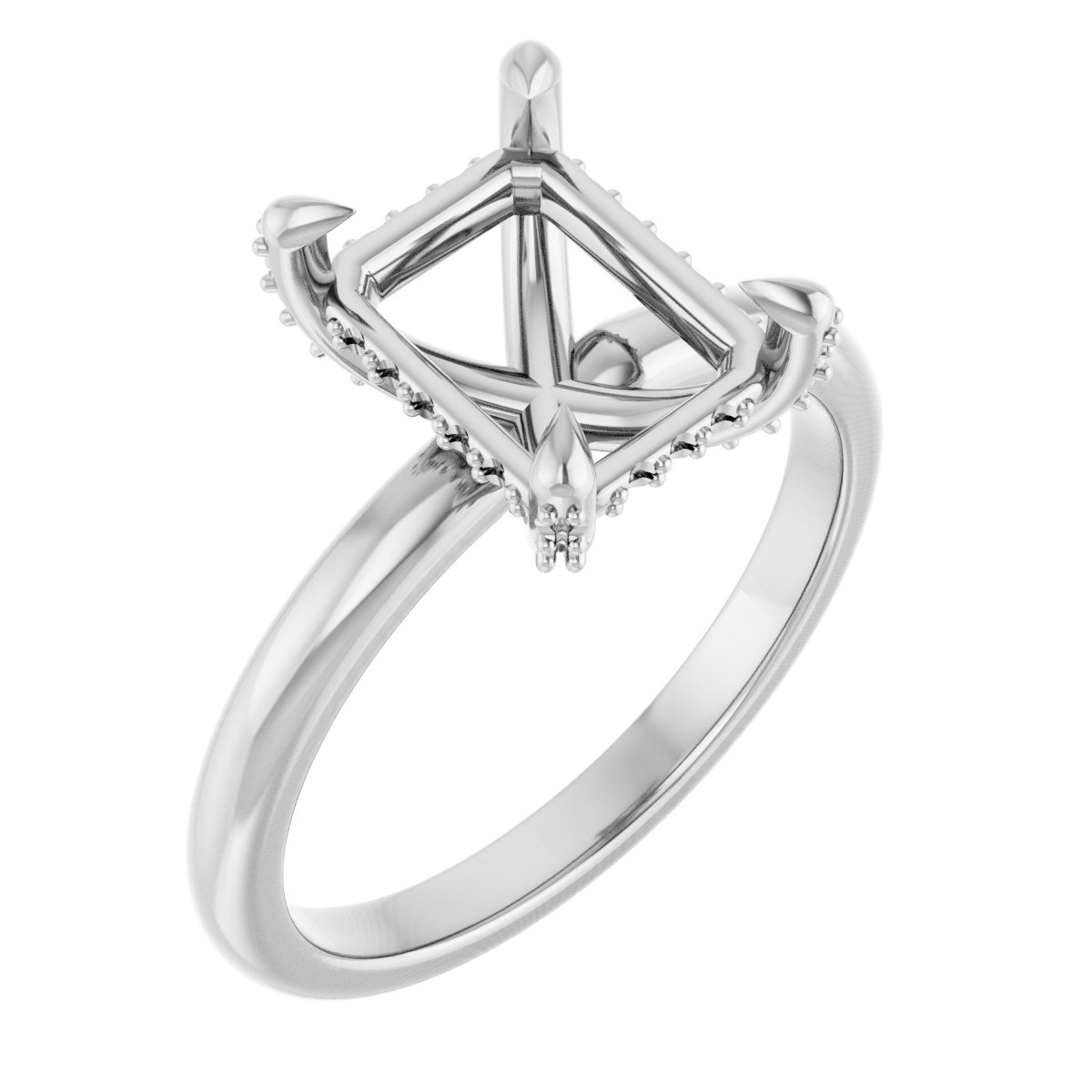 Claw-Prong Hidden Halo-Style Engagement Ring