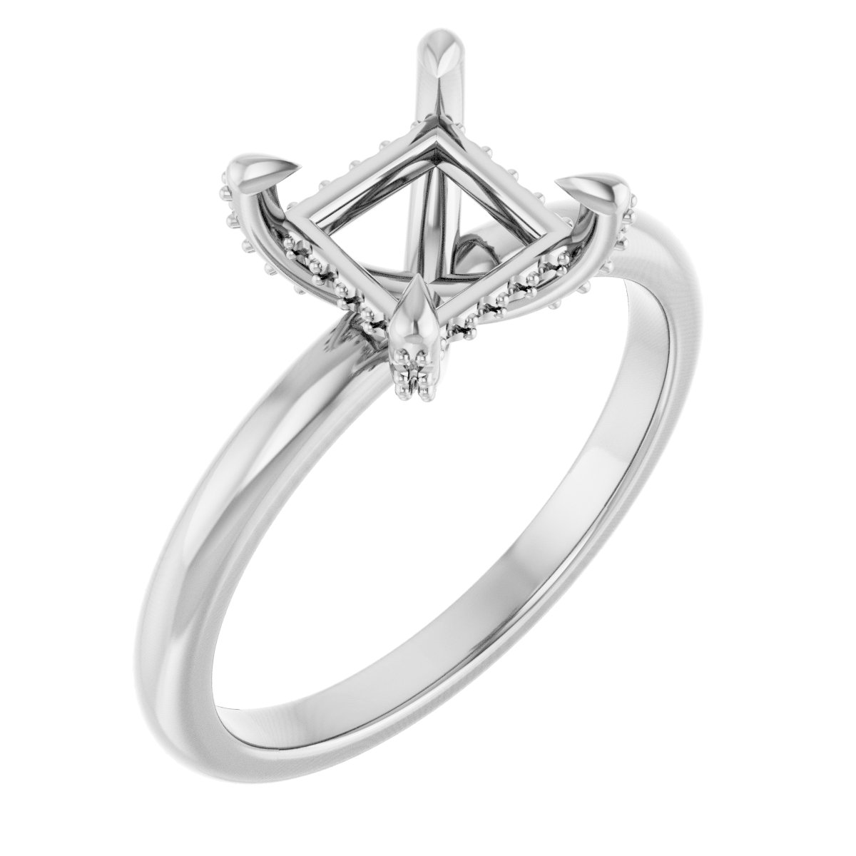 Claw-Prong Hidden Halo-Style Engagement Ring