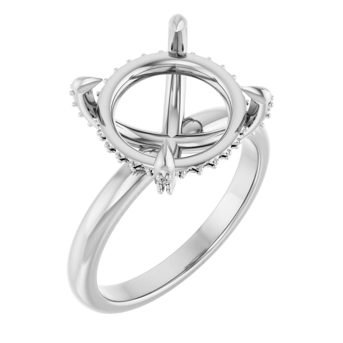 Claw-Prong Hidden Halo-Style Engagement Ring