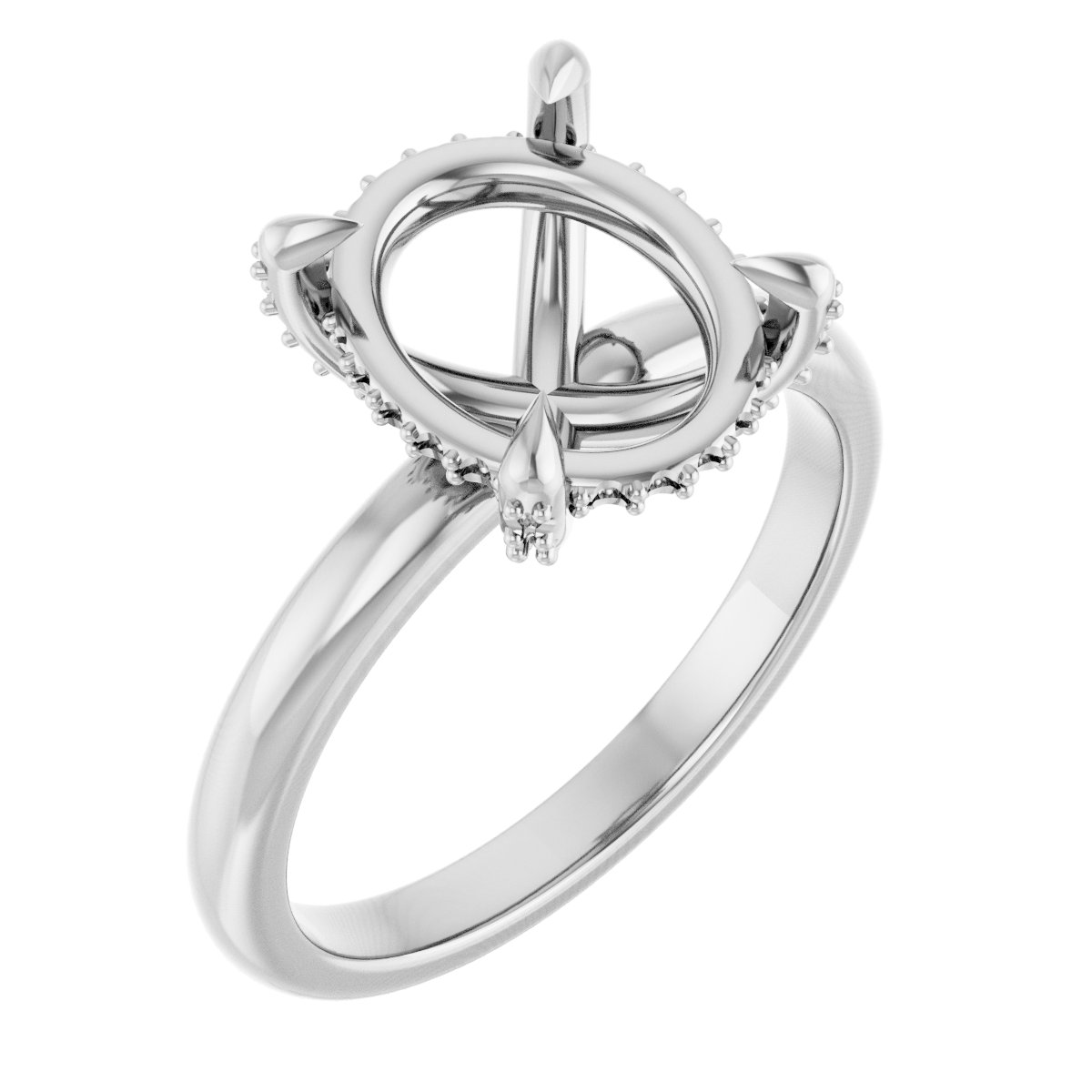 Claw-Prong Hidden Halo-Style Engagement Ring