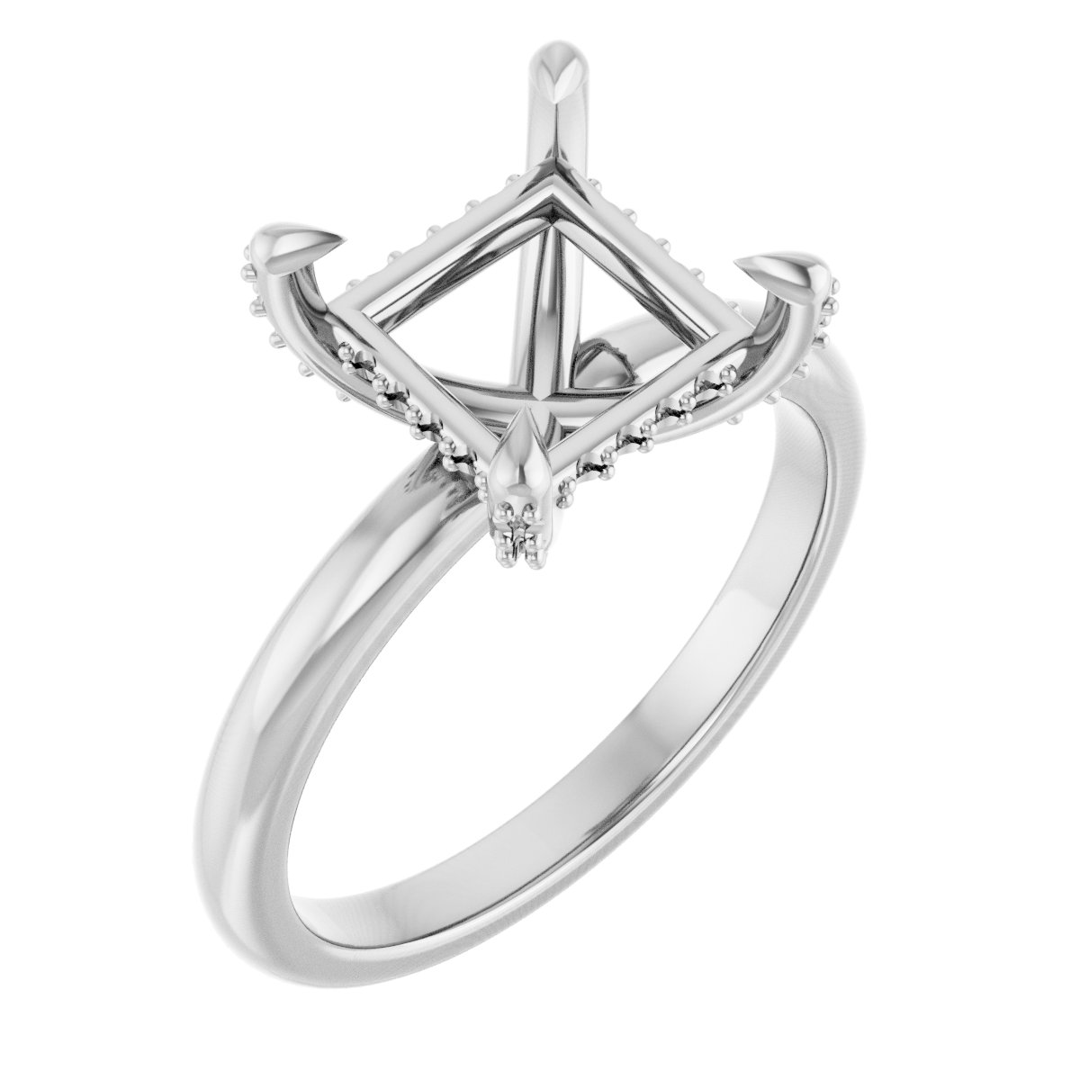 Claw-Prong Hidden Halo-Style Engagement Ring