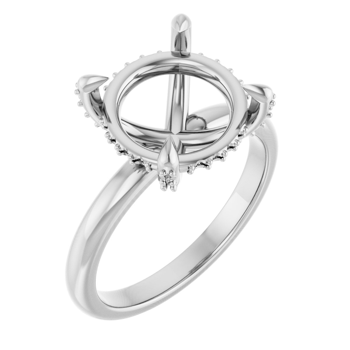 Claw-Prong Hidden Halo-Style Engagement Ring