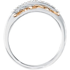 14K White/Rose .08 CTW Diamond Me & My Two Friends® Ring 