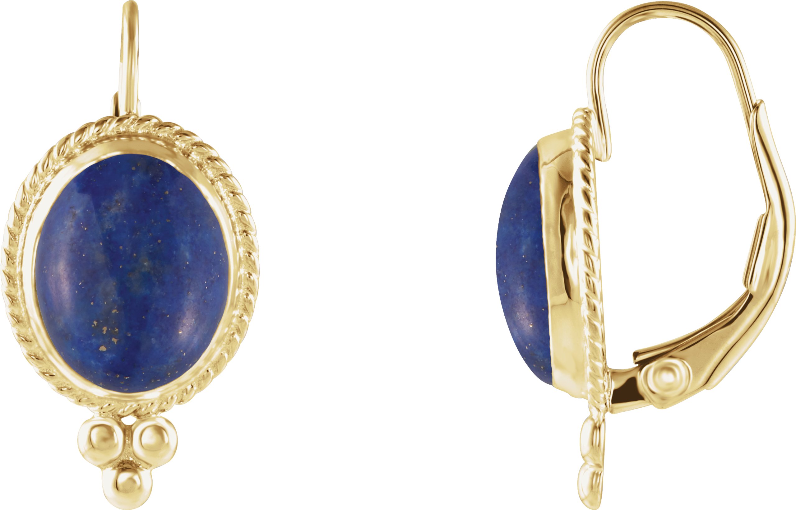 Natural Rutilated Quartz Cabochon Earrings