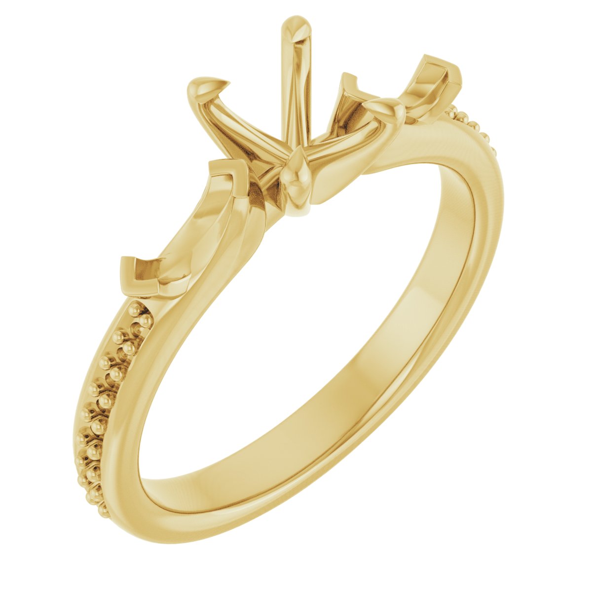 Claw-Prong Three-Stone Engagement Ring