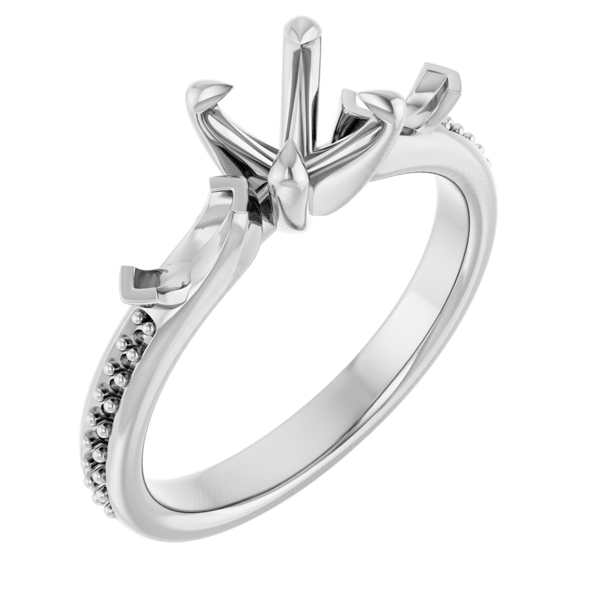 Claw-Prong Three-Stone Engagement Ring