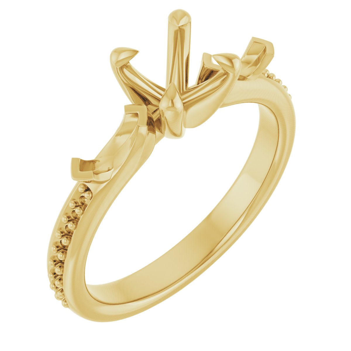 Claw-Prong Three-Stone Engagement Ring