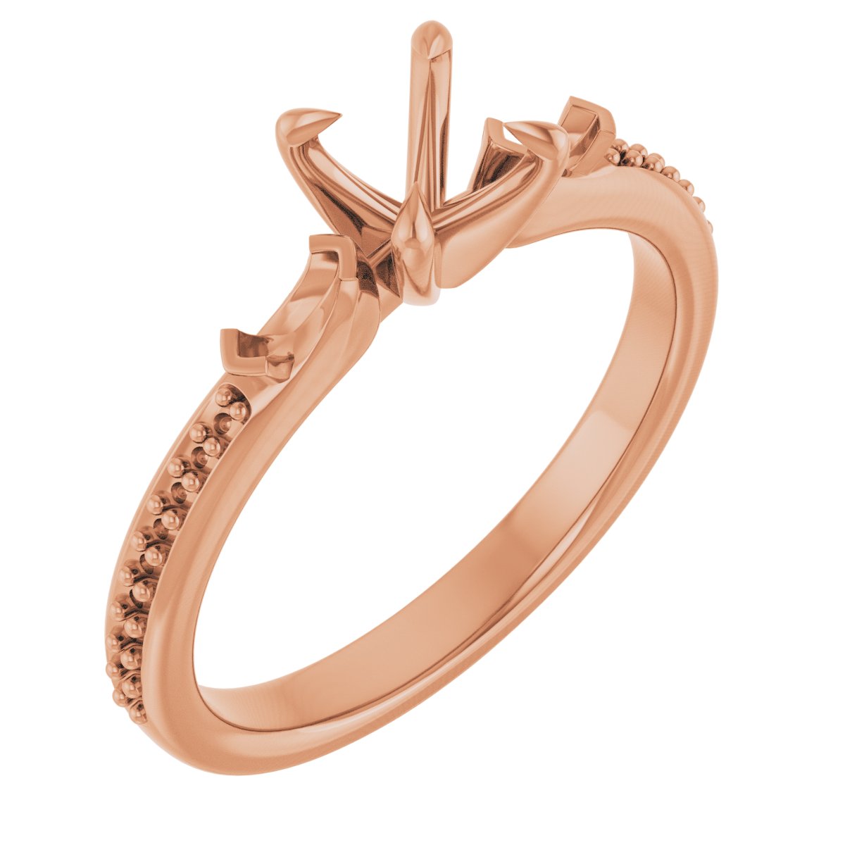 Claw-Prong Three-Stone Engagement Ring