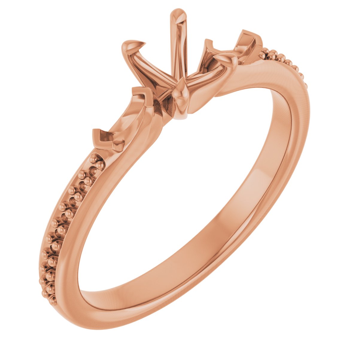 Claw-Prong Three-Stone Engagement Ring
