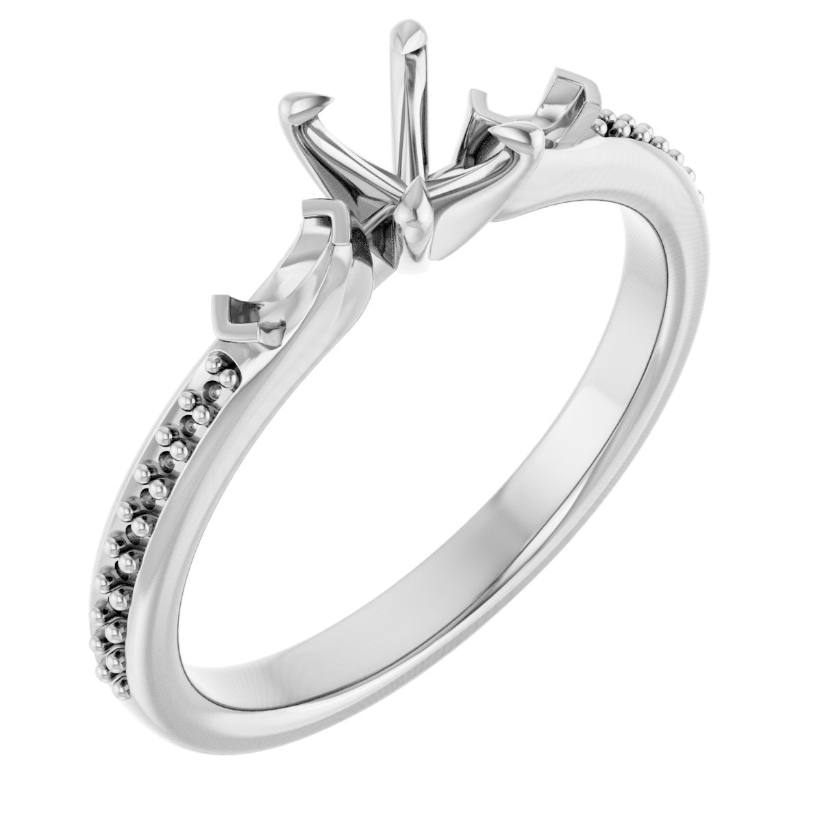 Claw-Prong Three-Stone Engagement Ring