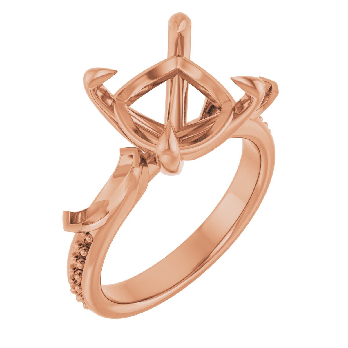 Claw-Prong Three-Stone Engagement Ring