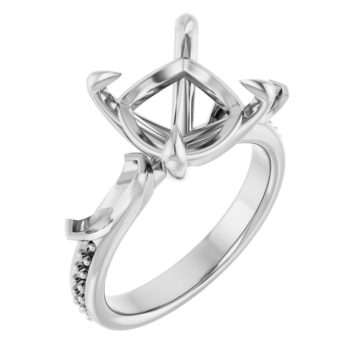 Claw-Prong Three-Stone Engagement Ring