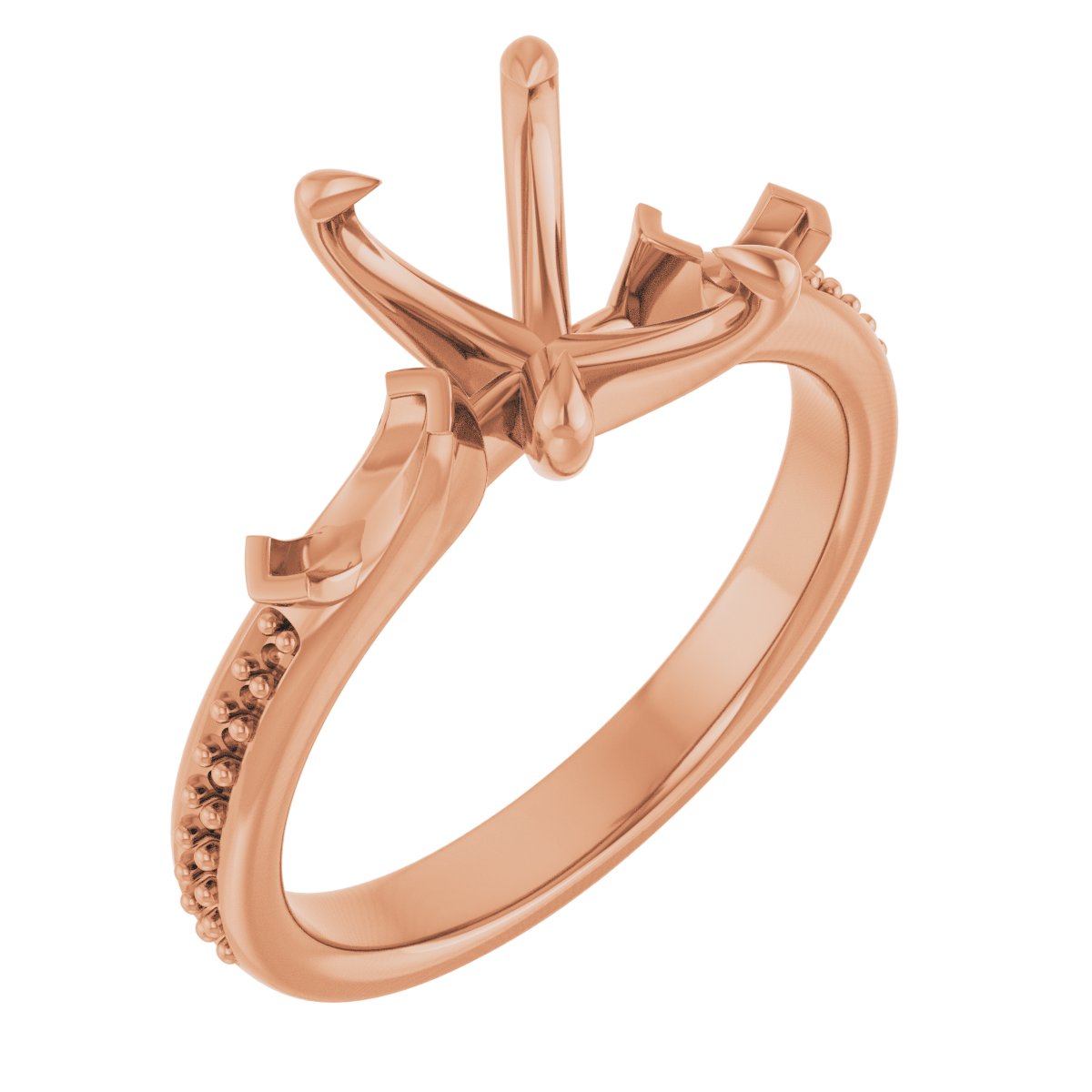 Claw-Prong Three-Stone Engagement Ring