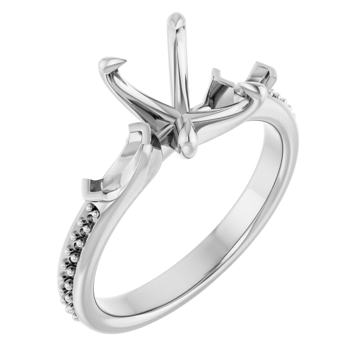 Claw-Prong Three-Stone Engagement Ring