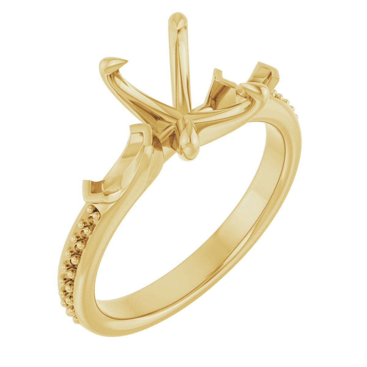 Claw-Prong Three-Stone Engagement Ring