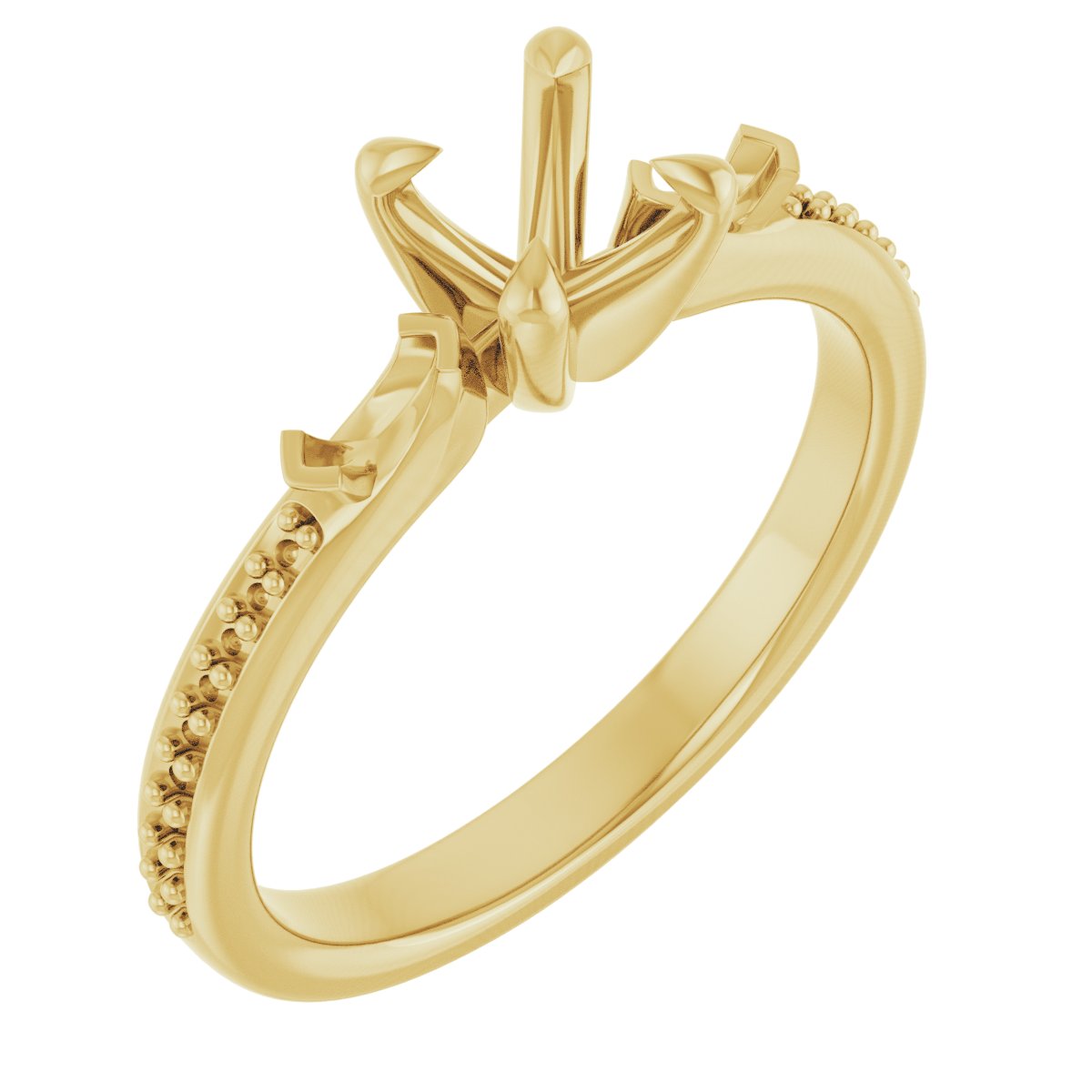 Claw-Prong Three-Stone Engagement Ring