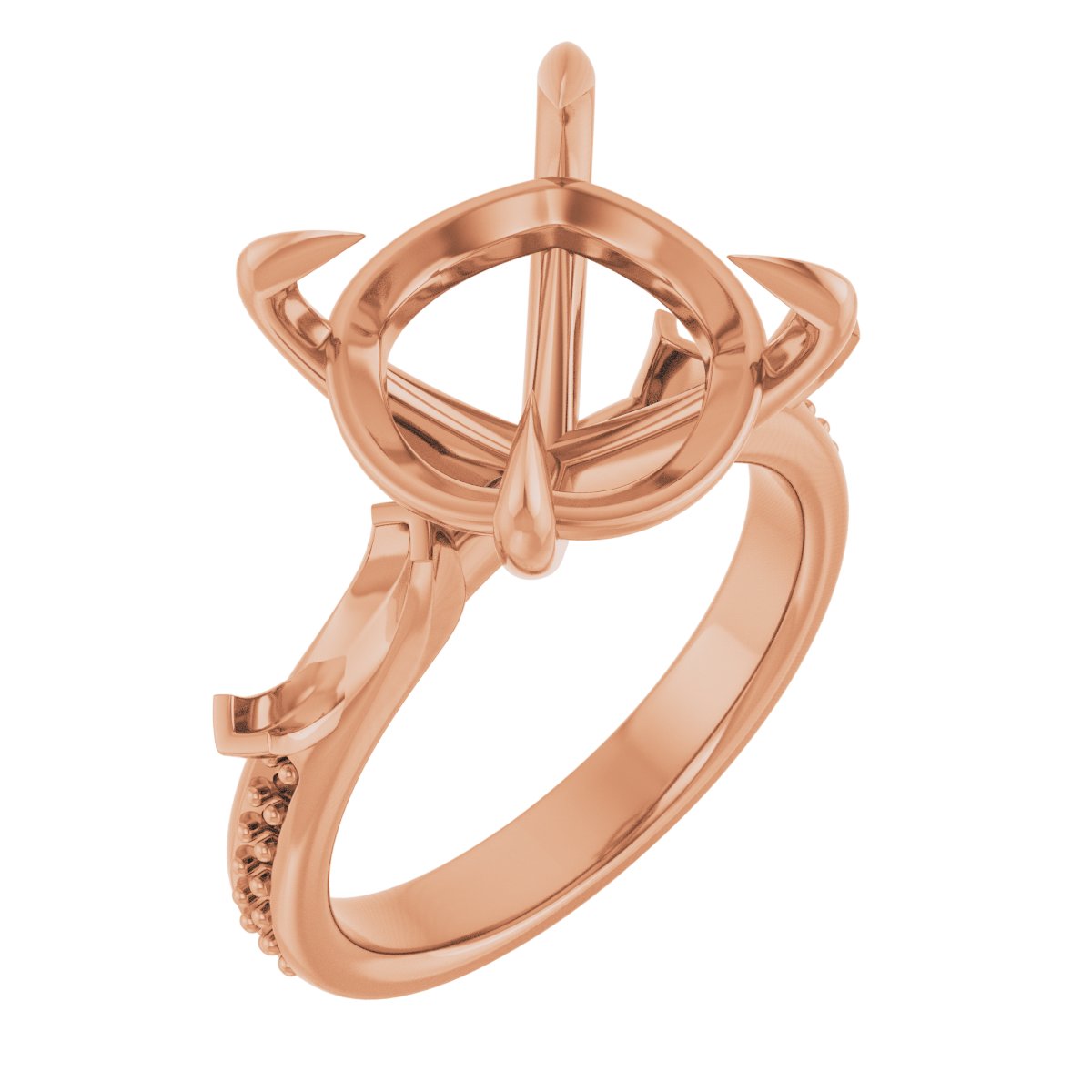 Claw-Prong Three-Stone Engagement Ring
