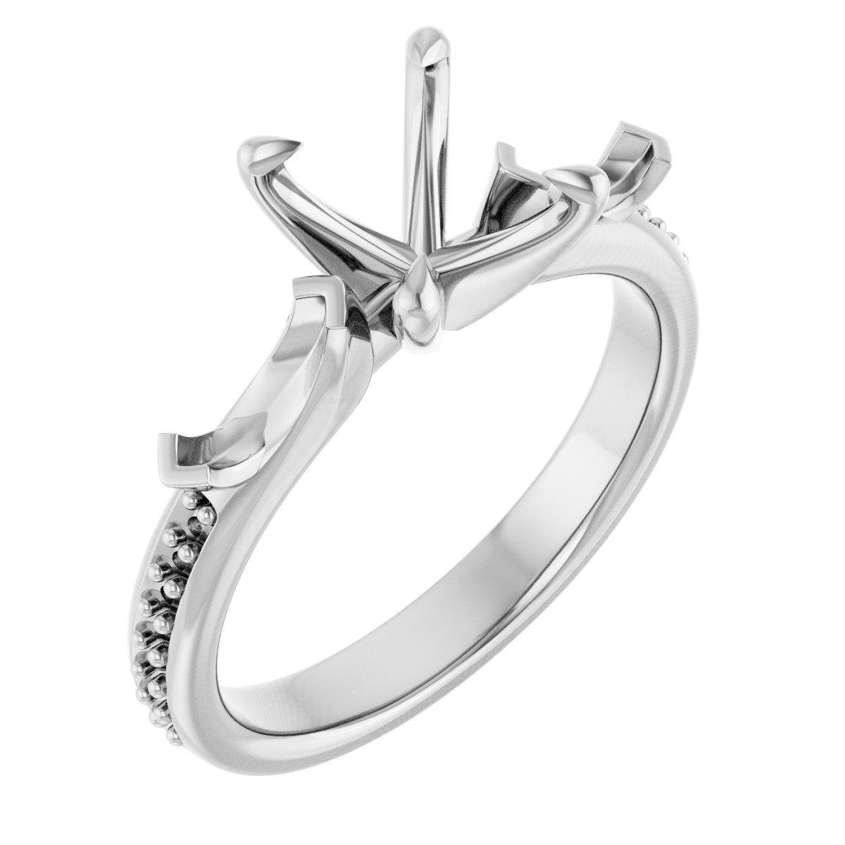 Claw-Prong Three-Stone Engagement Ring