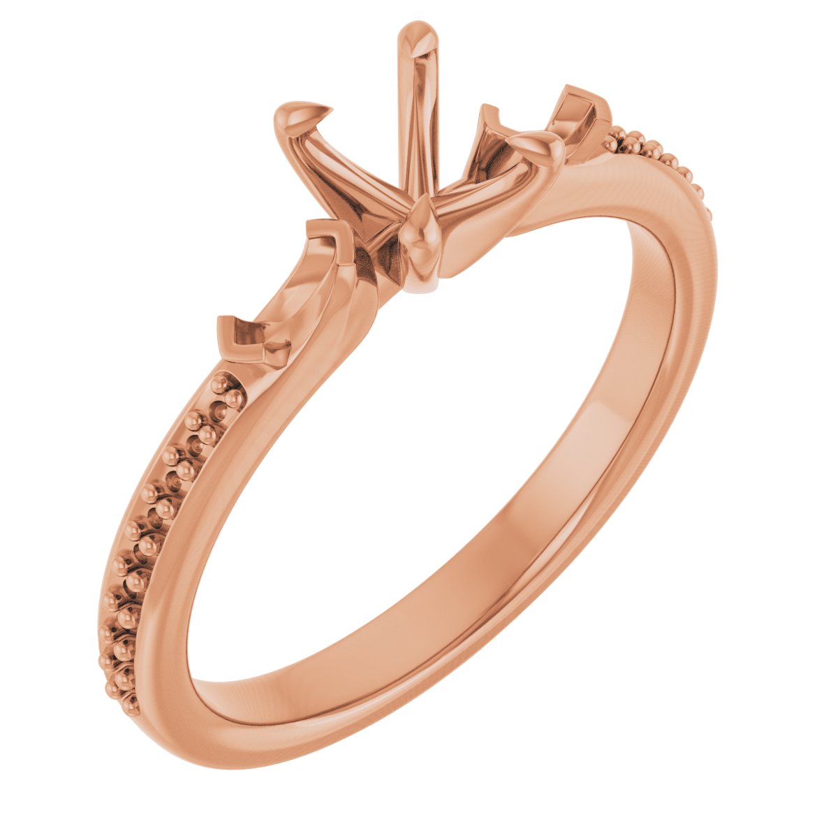 Claw-Prong Three-Stone Engagement Ring