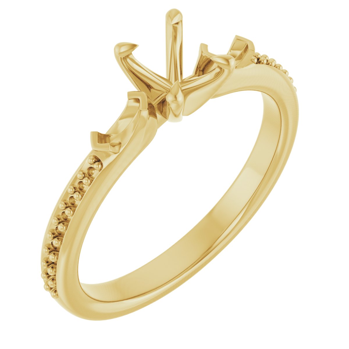 Claw-Prong Three-Stone Engagement Ring