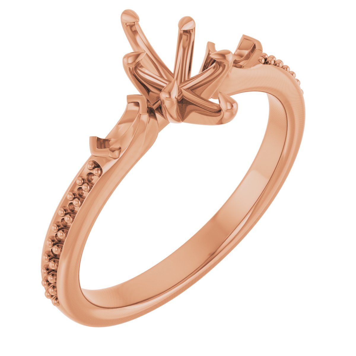 Claw-Prong Three-Stone Engagement Ring