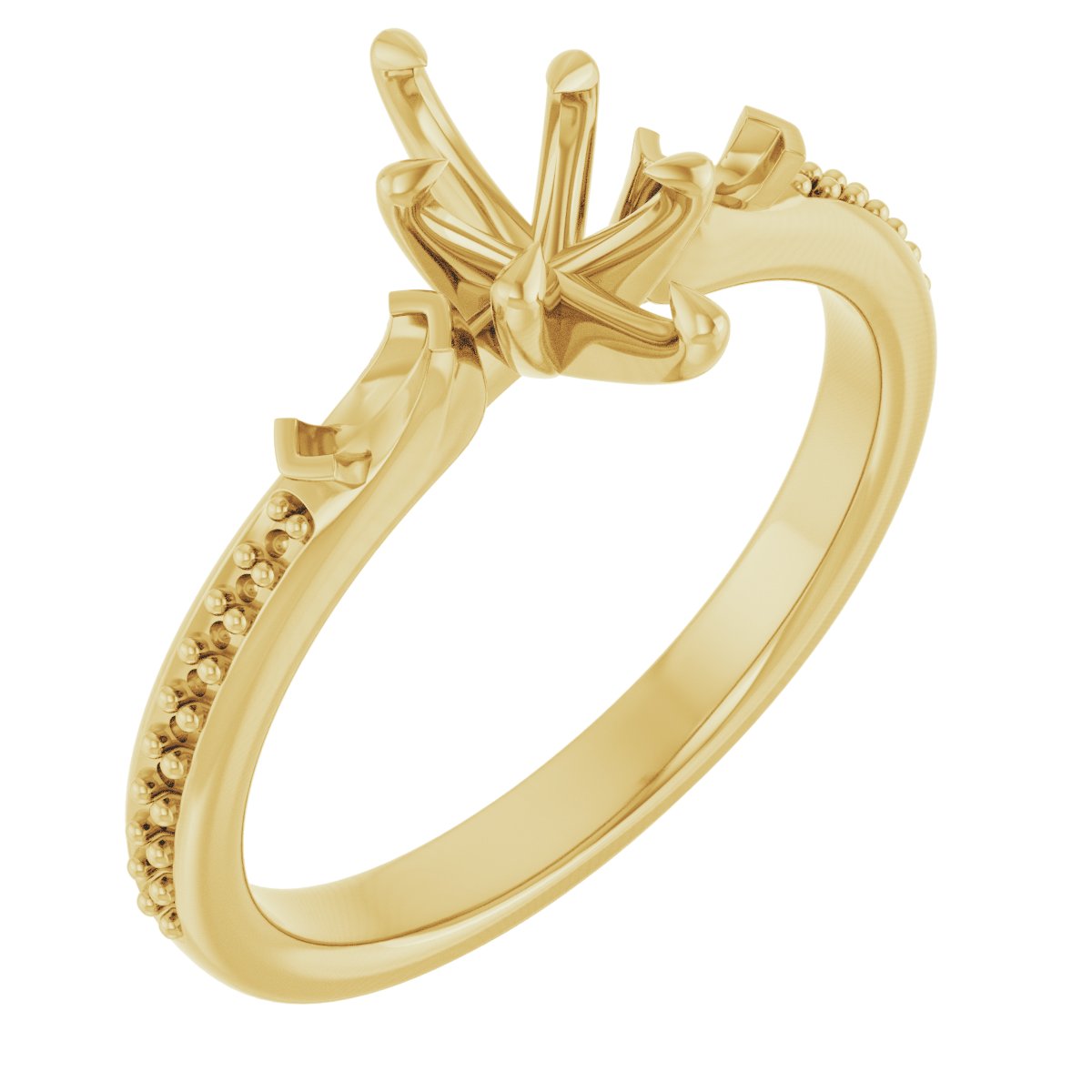 Claw-Prong Three-Stone Engagement Ring