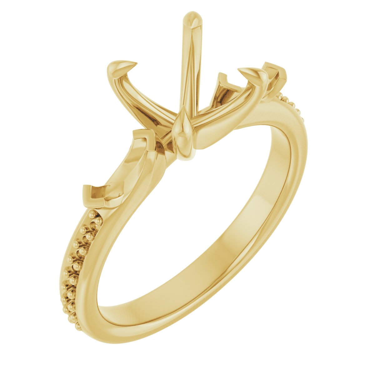 Claw-Prong Three-Stone Engagement Ring