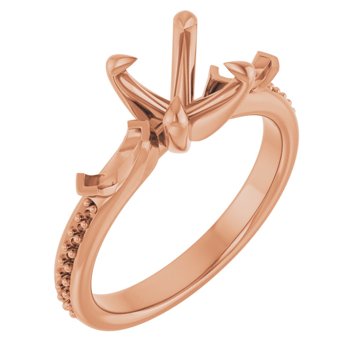 Claw-Prong Three-Stone Engagement Ring